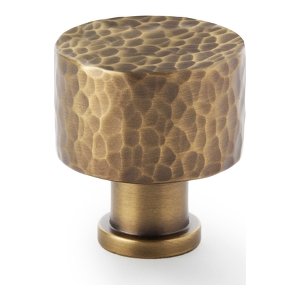 AW816-30-AB • 30mm • Antique Brass • Alexander & Wilks Leila Hammered Cupboard Knob